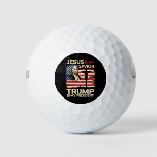 Jesus Is My Savior Trump Is My President USA Flag Golf Balls