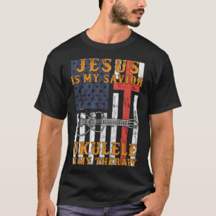 Jesus is my savior ukulele is my therapy hoodie l T-Shirt