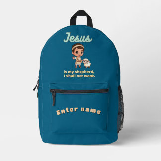 Jesus is my shepherd printed backpack