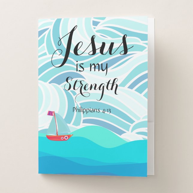 Jesus is my Strength Pocket Folder (Front)