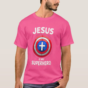 Jesus Is My Superhero Christian God Religious Comi T-Shirt