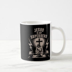 Jesus Is My Superhero Funny Christian Workout Gym  Coffee Mug