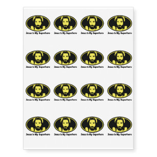 Jesus Is My Superhero Jesus Christian Temporary Tattoos