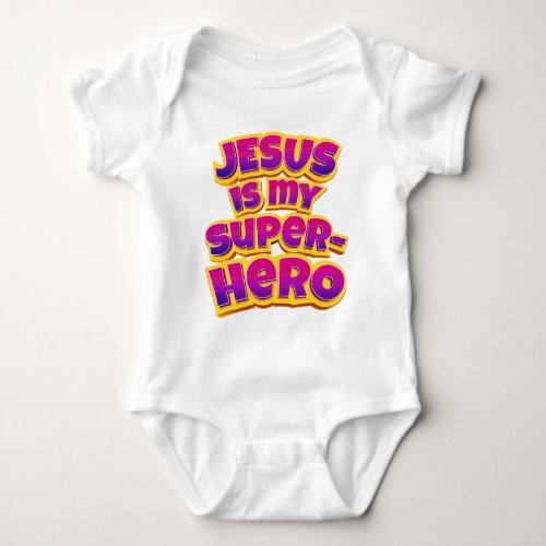 Jesus is My Superhero Women Girls Christian Faith  Baby Bodysuit