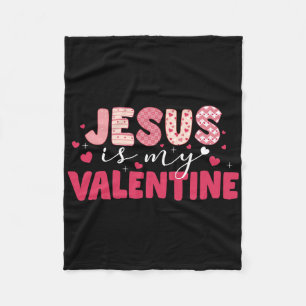 Jesus Is My Valentine Heart V-day Christian Boys G Fleece Blanket