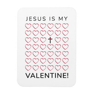 Jesus Is My Valentine Hearts Cross Magnet