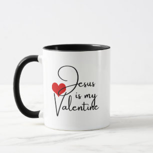 Jesus is My Valentine Red Heart Religious Mug