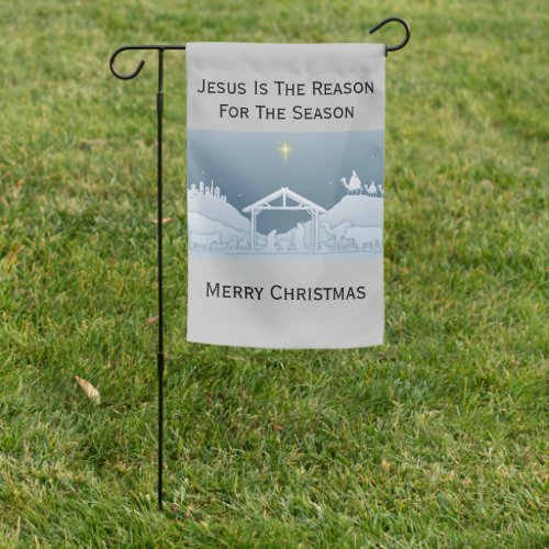 Jesus Is Reason Personalized Christmas Nativity Garden Flag