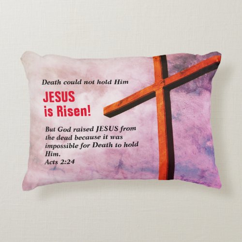 JESUS IS RISEN Christian Easter Accent Pillow