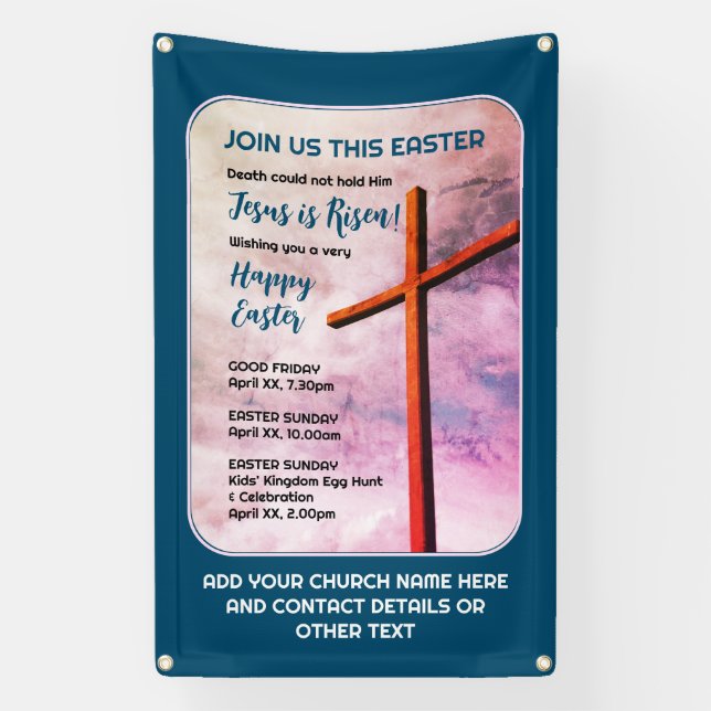 JESUS IS RISEN Christian Easter Decor Banner (Vertical)