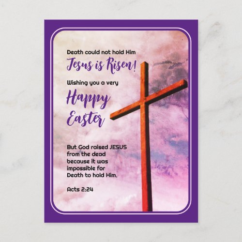 JESUS IS RISEN Christian Easter Holiday Postcard