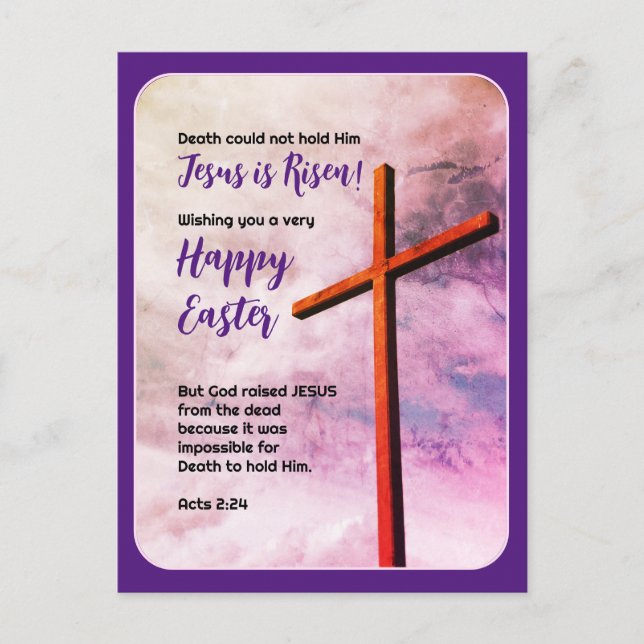 JESUS IS RISEN Christian Easter Holiday Postcard (Front)