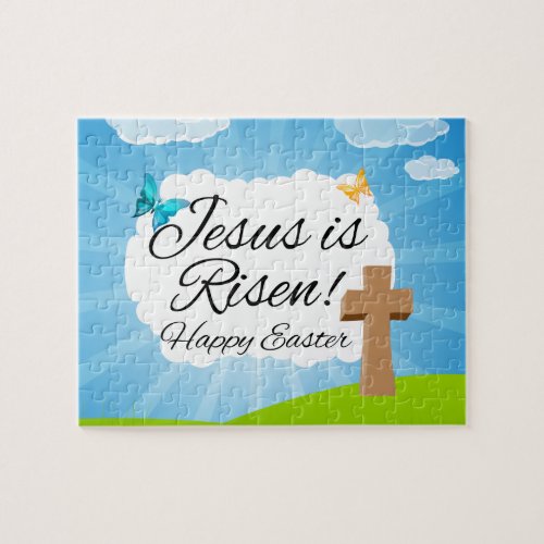 Jesus is Risen Christian Easter Jigsaw Puzzle