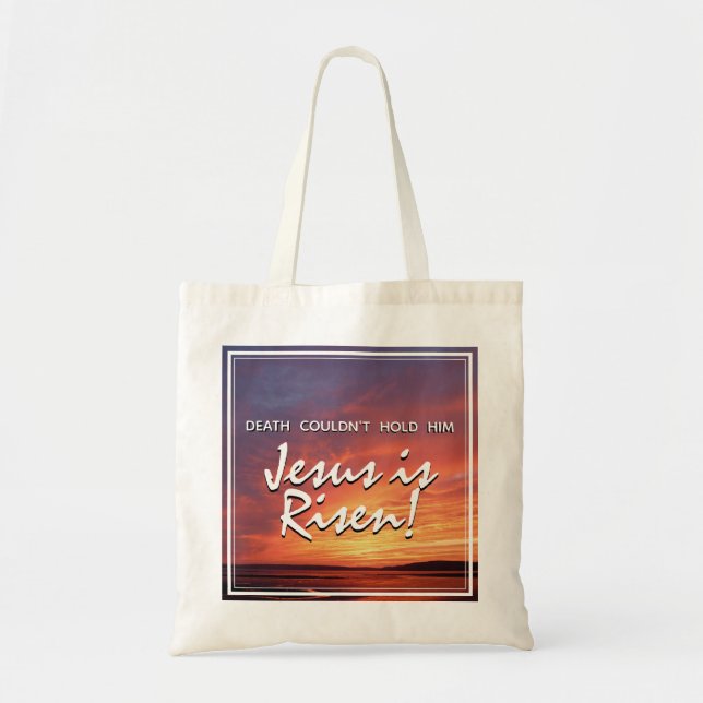 JESUS IS RISEN Christian Easter Landscape Tote Bag (Front)