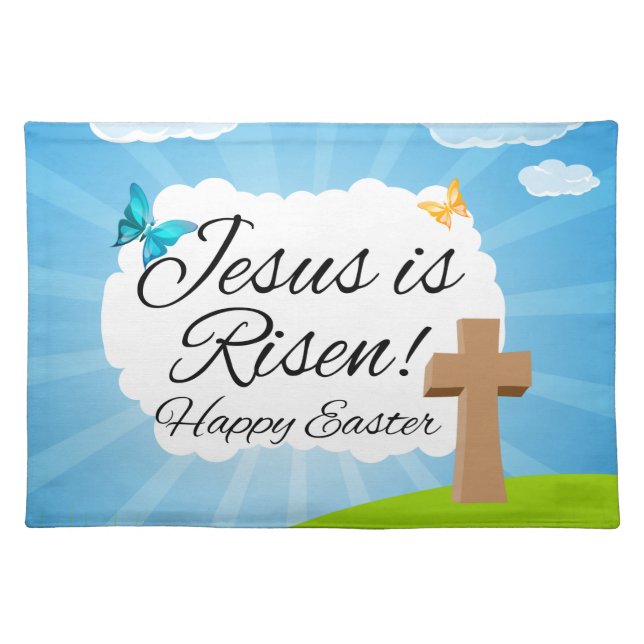 Jesus is Risen, Christian Easter Placemat (Front)