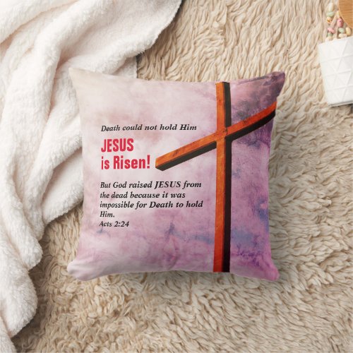 JESUS IS RISEN Christian Easter Throw Pillow