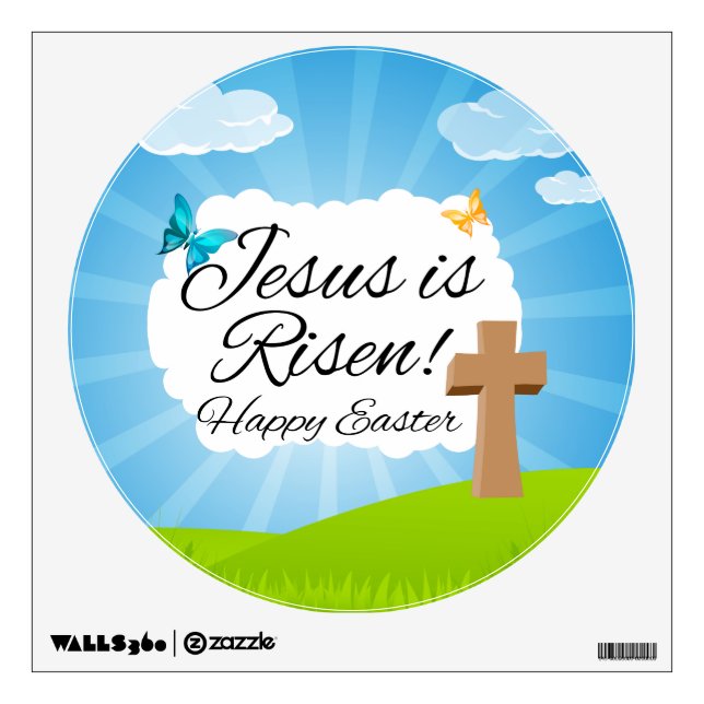 Jesus is Risen, Christian Easter Wall Decal (Front)