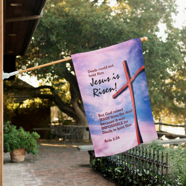 JESUS IS RISEN Custom Christian Easter  House Flag (In SItu)