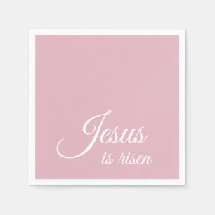 Jesus Is Risen    Custom Pink Christian Easter  Napkins