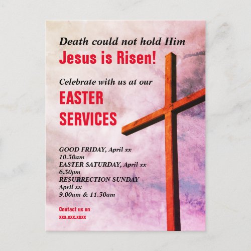 Jesus is Risen EASTER CHURCH SERVICES Invitation