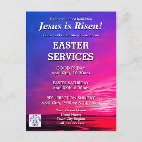 JESUS IS RISEN Easter Church Services Invitation