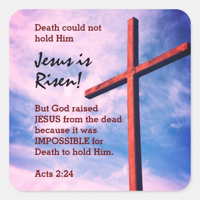 JESUS IS RISEN Easter Square Sticker (Front)