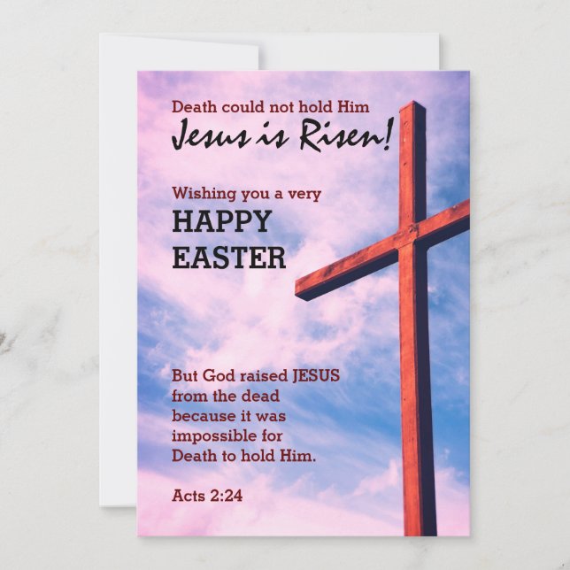 Jesus is Risen HAPPY EASTER Customized Holiday Card (Front)