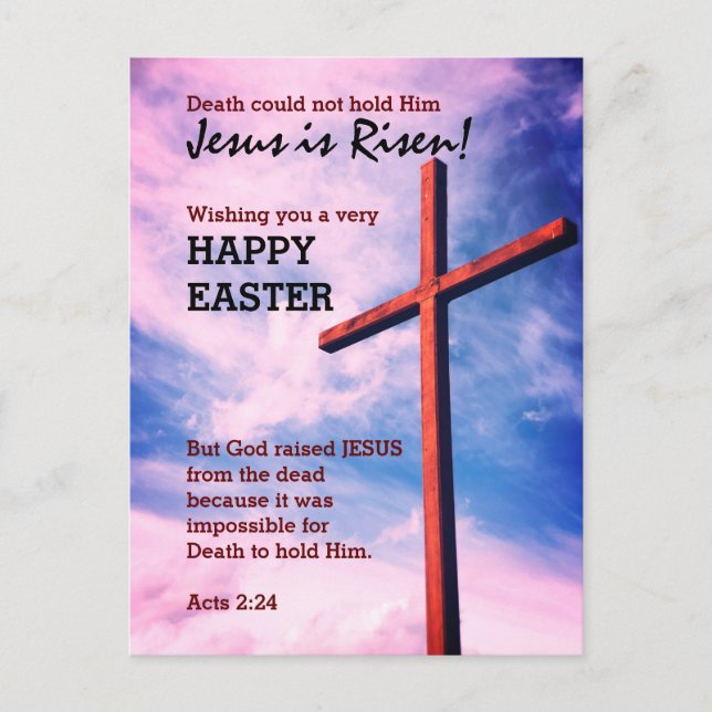 Jesus is Risen HAPPY EASTER Customized Holiday Postcard (Front)