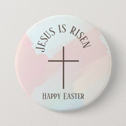 Jesus Is Risen Happy Easter Modern Arch Typography Button