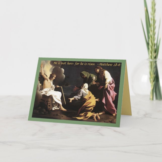 Jesus is Risen Painting,Religious Christian Easter Holiday Card (Front)