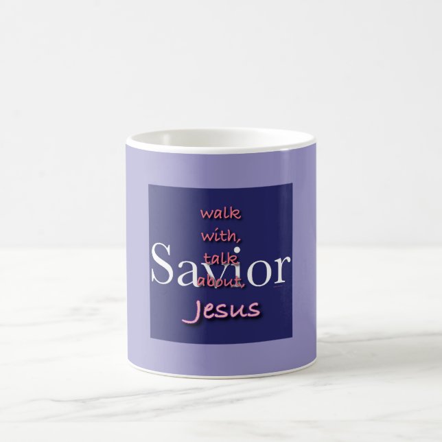 Jesus Is Savior Pale Lavender Coffee Mug (Center)