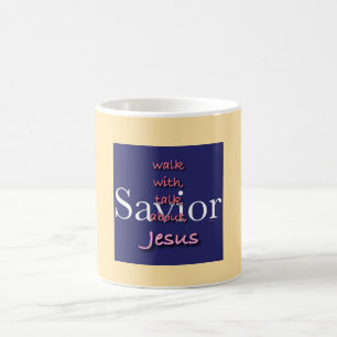Jesus Is Savior Pale Yellow Christian Coffee Mug