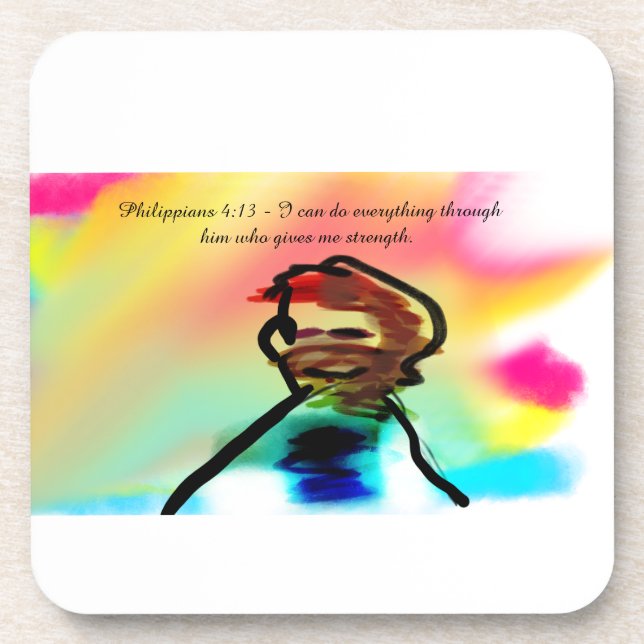 jesus is strength beverage coaster (Front)
