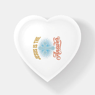 Jesus Is the Answer Christian Cross Vector Design_ Paperweight