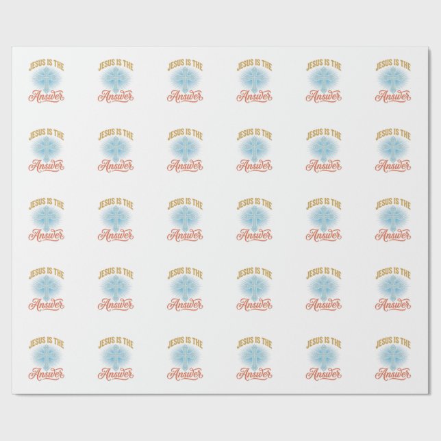Jesus Is the Answer Christian Cross Vector Design_ Wrapping Paper (Flat)