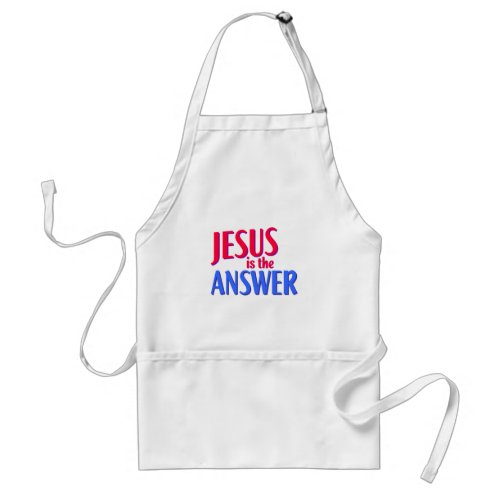 Jesus is the answer Christian gift design Adult Apron