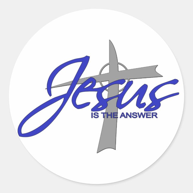 Jesus is the Answer Classic Round Sticker (Front)