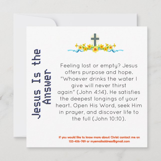  Jesus Is the Answer Witness Card (Front)