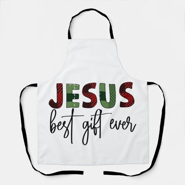 Jesus is the best gift ever Christian Christmas Apron (Front)