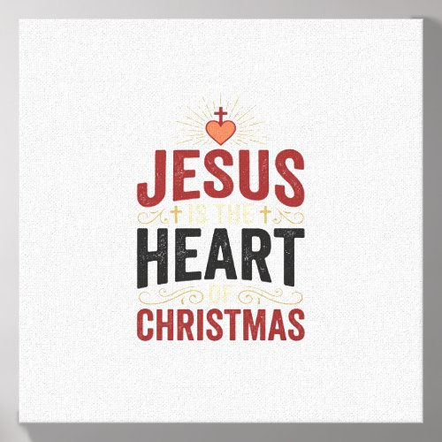 Jesus Is the Heart of Christmas Vintage Shirt Canvas Photo Tile