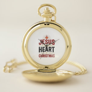 Jesus Is the Heart of Christmas Vintage Shirt Pocket Watch