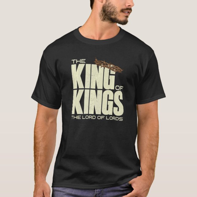 Jesus Is The King Of Kings Crucifixion Cross Crown T-Shirt (Front)