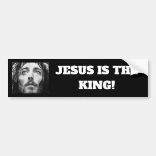 Jesus is the King Religious Vinyl Bumper Sticker