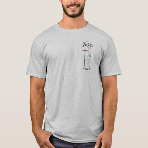 "Jesus is the Light", Customizable Section on back T-Shirt