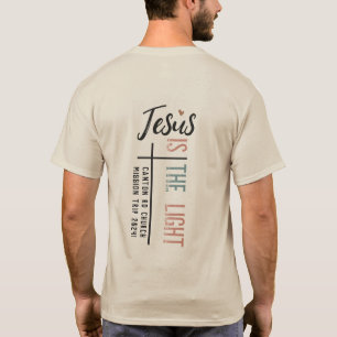 "Jesus is the Light", Customizable Section on back T-Shirt