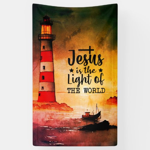 Jesus is the Light of the World Bible Verse Banner
