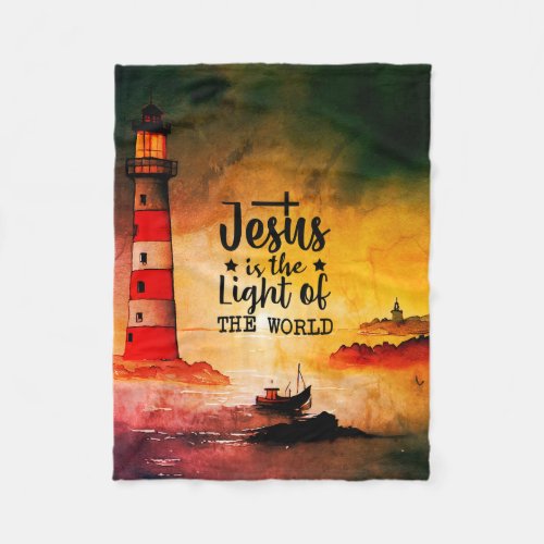 Jesus is the Light of the World Bible Verse  Fleece Blanket
