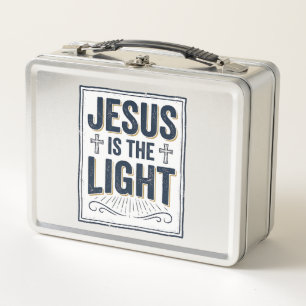 Jesus Is The Light Vintage Christian Shirt Metal Lunch Box