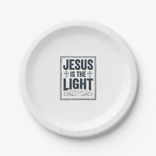 Jesus Is The Light Vintage Christian Shirt Paper Plates