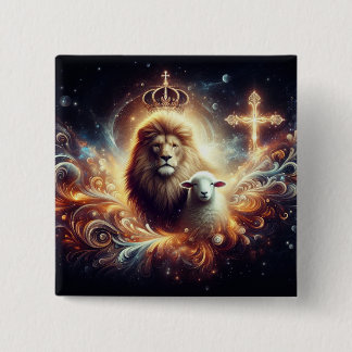 Jesus is the Lion and the Lamb  Button